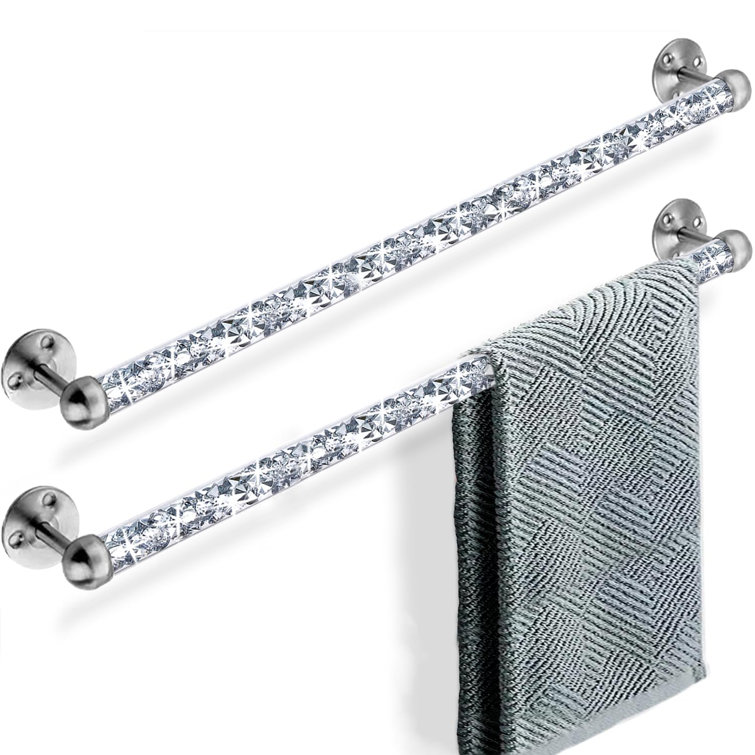PRIMEX INC. Crushed Diamond Glass Towel Bar For Bathroom,Set